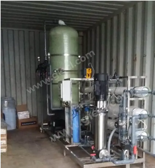 2000 LPH RO plant install in container